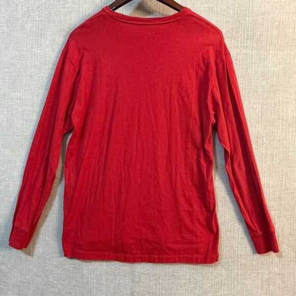 Polo Ralph Lauren Henley Shirt Men’s Medium Red Long Sleeve Knit Cotton Logo - Picture 10 of 10